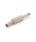 Разъем 6,3 моно GOLD под кабель рифленное с пружиной (серый металл)