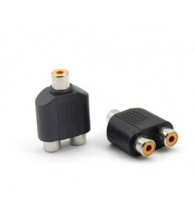 Сплиттер RCA (мама)/2 RCA (мама), Black, пластик,Q100