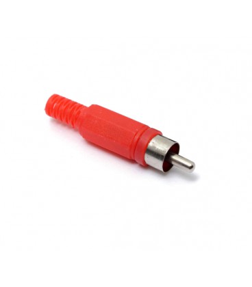 Разъем RCA под кабель под пайку (пластмасса) RED