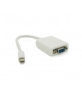 Конвертер mini Display Port (папа) на VGA(папа) 30cm, White, 4K/2K, Пакет