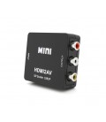 Конвертер Mini, HDMI to AV, ВЫХОД 3RCA(мама) на ВХОД HDMI(мама), 720P/1080P, Black, BOX