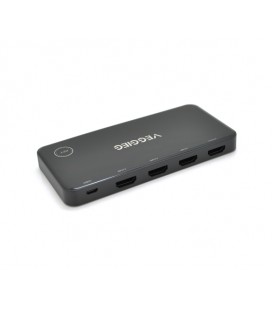 HDMI свич VEGGIEG V-HD04 4k x 2k, 3 x 1 портов, с USB-кабелем и пультом дистанционного управления, Black, Blister