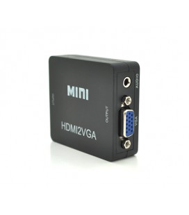 Конвертер Mini, HDMI to VGA, ВХОД HDMI(мама) на ВЫХОД VGA(мама), 720P/1080P, Black, BOX