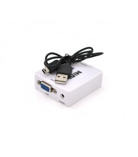 Конвертер VEGGIEG VH-101 Mini, HDMI to VGA, ВХОД VGA(мама) на ВЫХОД HDMI(мама), White, Пакет