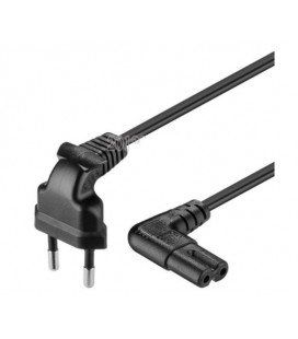 Кабель питания 1.2m, 0.5mm, PC-184/2 CEE7/16-C7 2 pin (для бытовой техники), Black, 90° OEM Q50/250 МЕДЬ!!!