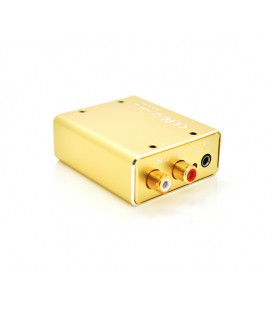 Активный конвертер VEGGIEG F101 с цифрового (SPDIF) в аналоговый (RCA) аудио сигнал, Gold