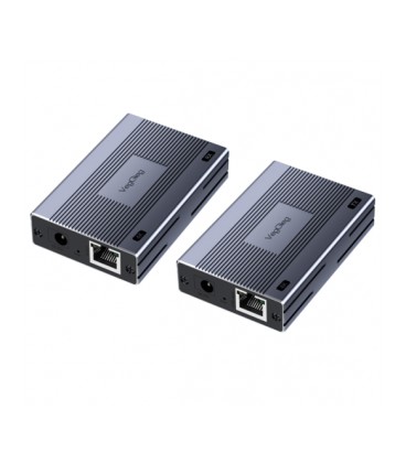 Активный VEGGIEG V-HE120 HDMI 2*1 конвертер 60m, HDMI 1080P, LAN CAT 5E/6At, Grey, Box