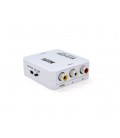Конвертер Mini, AV to HDMI, ВХОД 3RCA(мама) на ВЫХОД HDMI(мама), 720P/1080P, White, BOX