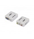 Конвертер Mini, VGA to AV, ВЫХОД 3RCA(мама) на ВХОД VGA(мама), 720P/1080P, White, BOX