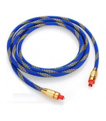 Кабель оптический цифровой стерео в нейлоновой оплетке 1,5m, 250 Мегабит/с, Blue (Пакет) Q300