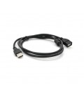 Удлинитель USB 2.0 AM/AF, 1,5m, черный Q250