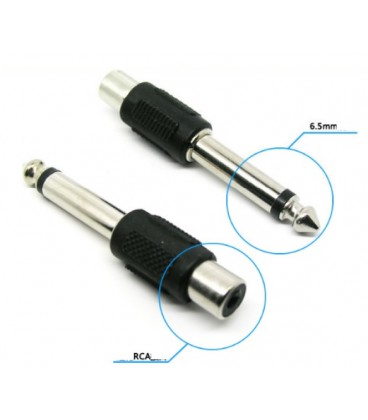 Переходник Jack 6.3 (папа)/RCA (мама) Mono, Black, пластик,Q100