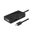 Конвертер mini Display Port (папа) на HDMI/VGA/DVI(мама) 30cm, Black, 4K/2K, Пакет