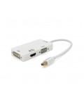 Конвертер mini Display Port (папа) на HDMI/VGA/DVI(мама) 30cm, White, 4K/2K, Пакет