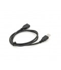 Удлинитель USB 2.0 AM/AF, 0,8m, черный, Пакет Q500