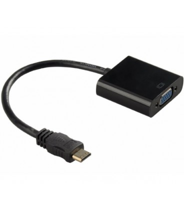 Конвертер mini HDMI (папа) на VGA(мама) 30cm, Black,4K/2K, Пакет