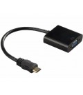 Конвертер mini HDMI (папа) на VGA(мама) 30cm, Black,4K/2K, Пакет