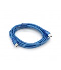 Кабель USB 2.0 RITAR AM/AM, 5.0m, прозрачный синий