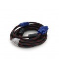Кабель Merlion VGA 3+4, 5.0m, male to male (папа-папа), OD-8.2mm, 2 феррита, оплетка, круглый Black/Red, коннектор Blue, кулёк