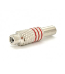 Гнездо RCA с пружиной (сигнальный под пайку) латунь, красное