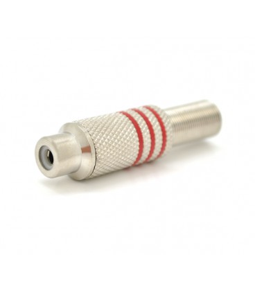 Гнездо RCA с пружиной (сигнальный под пайку) латунь, красное