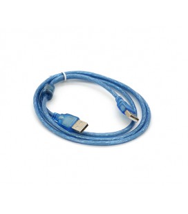 Кабель USB 2.0 RITAR AM/AM, 1.5m, 1 феррит, прозрачный синий