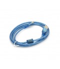 Кабель USB 2.0 RITAR AM/AM, 1.5m, 1 феррит, прозрачный синий