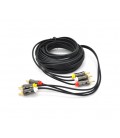 Кабель VEGGIEG AV304 Audio-Video 3хRCA (папа) &gt, 3хRCA (папа), GOLD connector, круглый, Black, 5,0 м, Пакет