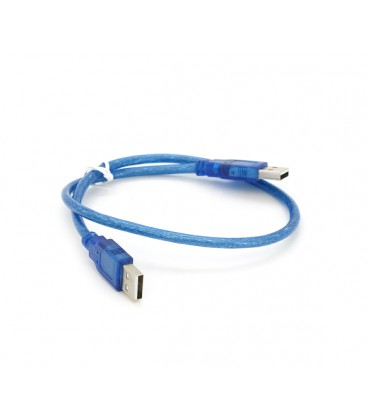 Кабель USB 2.0 RITAR AM/AM, 0.5m, прозрачный синий