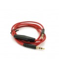 Кабель AUX с микрофоном Audio DC3.5 папа-папа 1.0м, CCA Stereo Jack, (круглый) Red cable, Box