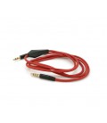 Кабель AUX с микрофоном Audio DC3.5 папа-папа 1.0м, CCA Stereo Jack, (круглый) Red cable, Box
