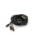 Кабель VEGGIEG AV303 Audio-Video 3хRCA (папа) &gt, 3хRCA (папа), GOLD connector, круглый, Black, 3,0 м, Пакет