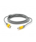 Кабель USB 2.0 V-Link AM/BM, 5.0m, 1 феррит, Grey/Yellow, Q120