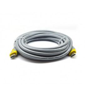 Кабель Merlion HDMI-HDMI V-Link High Speed 3.0m, v2,0, OD-8.2mm, круглый Grey, коннектор Grey/Yellow, (Пакет), Q80