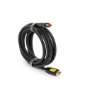 Кабель Merlion HDMI-HDMI V-Link High Speed 3.0m, 4K, v2,0, OD-8.2mm, круглый Black, коннектор Black/Yellow, Blister-box, Q80