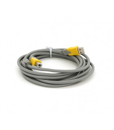 Кабель USB 2.0 V-Link AM/BM, 3.0m, 1 феррит, Grey/Yellow, Q100