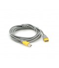 Удлинитель USB 2.0 V-Link AM/AF, 3.0m, 1 феррит, Grey/Yellow