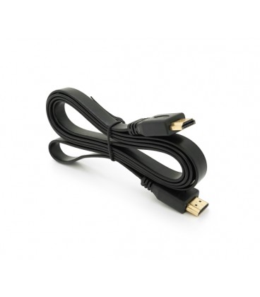Кабель Merlion HDMI-HDMI 1.5m, v1.4, плоский Black, (Пакет), Q150