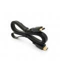 Кабель Merlion HDMI-HDMI 1.5m, v1.4, плоский Black, (Пакет), Q150