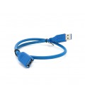 Удлинитель USB 3.0 AM/AF, 0.5m, Blue, Пакет, Q200