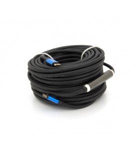 Кабель Merlion HDMI-HDMI 4Kx2K Ultra HD, 30.0m, v2,0, круглый Black, коннектор Blue, Blister-box, Q10