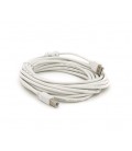 Кабель USB 2.0 AM/BM, 5.0m, 1 феррит, белый