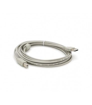 Кабель USB 2.0 AM/BM, 3.0m, 1 феррит, белый
