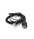 Конвертер MHL microUSB (папа) + USB (папа) &gt, HDMI(папа) 1.8м, Black, 4K/2K, BOX