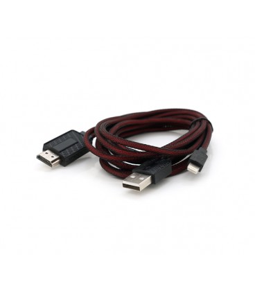 Конвертер MHL Lighting (папа) + USB (папа) &gt, HDMI(папа) 1.8м, Black/Red, 4K/2K, BOX