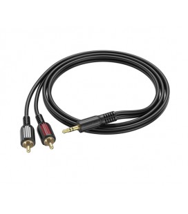 Кабель Borofone BL11 DC3.5 (папа) &gt, 2хRCA (папа), CU, круглый, 1,5м, Black, Box