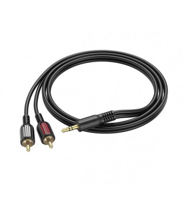 Кабель Borofone BL11 DC3.5 (папа) &gt, 2хRCA (папа), CU, круглый, 1,5м, Black, Box