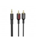 Кабель Borofone BL11 DC3.5 (папа) &gt, 2хRCA (папа), CU, круглый, 1,5м, Black, Box