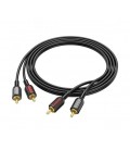Кабель Borofone BL13 2RCA(папа)&gt,2хRCA (папа), CU, круглый, 1,5м, Black, Box