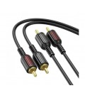 Кабель Borofone BL13 2RCA(папа)&gt,2хRCA (папа), CU, круглый, 1,5м, Black, Box
